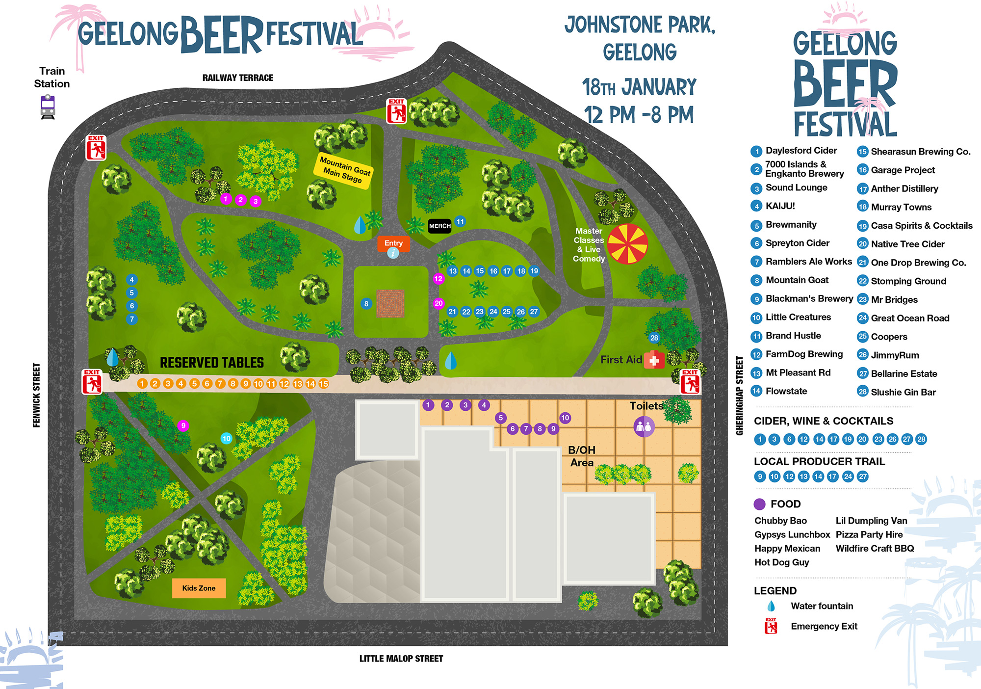 Festival Map for Geelong Beer Festival 2025